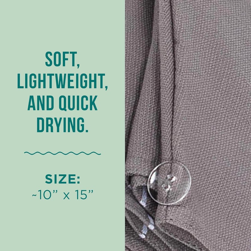 Sand Cloud Hair Towel Wrap for Women & Men, (Grey, Classic) - 100% Turkish Cotton Quick Hair Drying Towel Wrap - Absorbent Half Terry Weave Hair Plop Head Towel Wrap with Binding Edge - Image 3